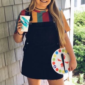 Bershka black denim dress